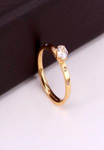 Accessori bande di gioielli di moda adorano gioielli titanuim in acciaio rosa gold anello di cristallo anello per donne anelli di dita di dita WED4227202