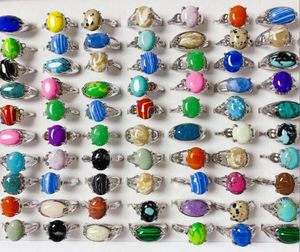 Modelos multicoloridos de imitação oval de 15 cm de anel turquesa de muitos tamanhos de jóias de moda Ladygirl estilo 100pcslot6840467