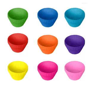 Baking Moulds 50pcs/Set Silicone Cake Mold Round Shaped Muffin Cupcake Molds Kitchen Cooking Bakeware Maker DIY Decorating Tools