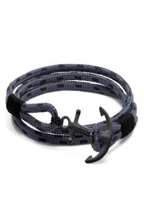 4 Storlek Tom Hope Armband Eclipse Grey Thread Rope Chains Rostfritt stål Ankare Charms Bangle With Box och Th79000020