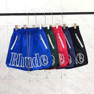 Shorts masculinos shorts shorts rhude shorts de verão calça de praia de alta qualidade wear rua azul vermelho preto calças roxas mensagens curtas usam: s-xl