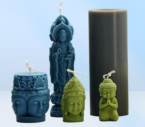 Guanyin Buddha Statue Candle Candle Silicone Mold Diy Three Making Resin Soap Gifts Craft Supplies Home Decor 2207215683968