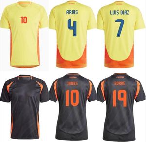 2024 Colombia Luis Diaz Soccer Jerseys James Castano Carrascal Mosquera Arias Home Away Blue Mens Football Shirts Kort ärmuniformer S-2XL