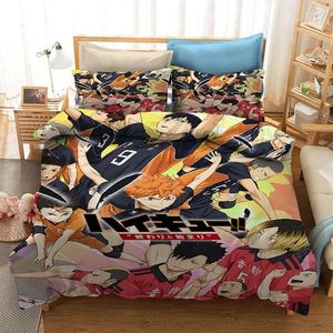 Bettwäsche Sets Anime Haikyuu !!3D bedruckte Set Cover Kissen Hülle Bettdecke Erwachsene Kinder Bettwäsche Bettwäsche Bettwäsche