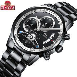 Olmeca Multi Functional Sports Waterproof Men's Watch高品質の自動ムーブメントステンレス鋼防水時計贅沢