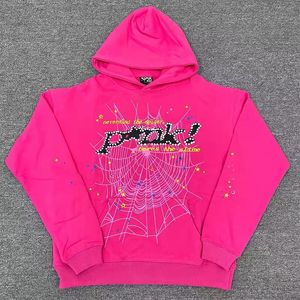 Män hoodies grafisk speder ung thug 555 spindel hoodie kvinnor skum tryck web rosa tröjor tröjor överdimensionerade designer mens man jacka kvinna 38w