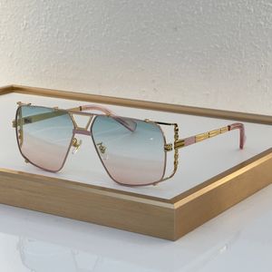 Vintage Shield Sunglasses Gold Blue to Pink 9093 Kobiety mężczyzn Summer Sunnies Sonnenbrille Fashion Shades Uv400 okulary