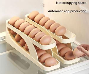 Speicherflaschen Schiebende Abdeckung Eierbox Automatische Walze für Kühlschrank -Seitentür Küche Arbeitsplatte Anti -Drop