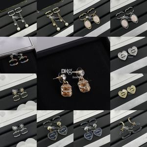 Vintage Diamond Carring Dangler Designer Elegancka Lady Chic Brand Coldrops z Box 15 Styles Collection