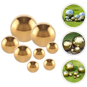 Dekorativa figurer 6 PCS Garden Reflective Globe Outdoor Decor Metal Trim Mirror Spheres Decorations For Patio Sculpture Gazing Ball