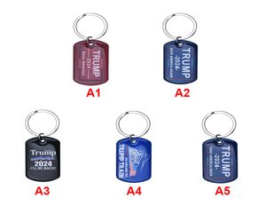 2024 Trump Keychain US President Election Flag Pendant Stainless Steel Tags I039ll Be Back Keyring3298393