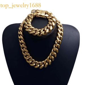 Chains 22mm Wide Big Heavy Gold Color 316L Stainless Steel Cuban Miami Link Necklaces for Men Hip Hop Rock Jewelrychains