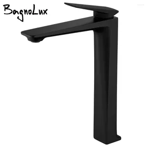 Bathroom Sink Faucets Bagnolux MaBlack Brass Casting Deck Mounted Above Counter Basin Faucet Single Handle Mixer And Cold Water Taps