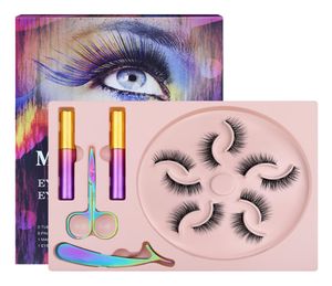 8d Magnetic Nerz Wimpern mit flüssigem Eyeliner natürlicher Eyeliner Kit 2 Röhrchen 5 Paar Kätzchen Lotus Tablett wasserdicht und SWE4338646