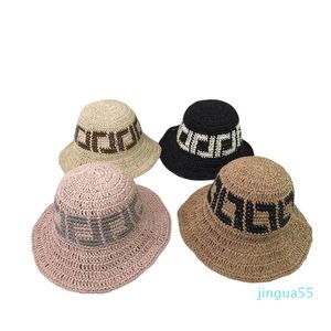 디자이너 접이식 버킷 모자 여성 패션 밀짚 모자 남성 모자 해변 잔디 끈 끈적 끈