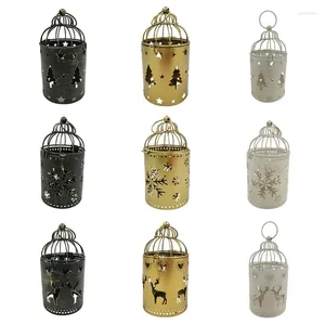 Candle Holders Holder Christmas Hanging Birdcage Metal Lantern Tealight Centerpieces