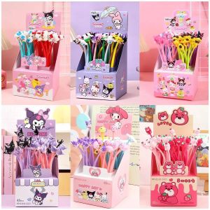 Wholesale 0.5mm48pcs/box cartoon soft rubber rocking music neutral pen cute style girl signature pen high aesthetic student stationery