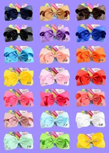 8インチJojo Siwa Hair Bow Solid Color with Clips Papercard Metal Logo Girls Girant Giant Rainbow Rhinestone Hair Accessoriesヘアピンヘア9924310