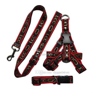 Hundkrage Leashes Designer Harness and Leash Collar Set Inget PL Justerbart ryggklipp Step-in med grundläggande tunga anti-vridare för smal otjcr