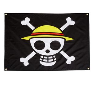 Пользовательская единая часть соломенная шляпа пиратские флаги баннеры 3x5ft 100d Полиэстер высокий качество с латунными Grommets7286625