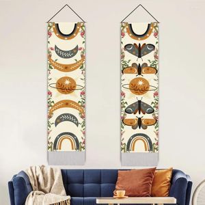 Tapestries 2 Pack Scape Tapestry Wall Hanging For Room Decor Wooden Sticks Ornaments Cotton Art Butterfly R Eclipse
