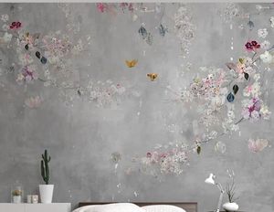 Duvar Kağıtları Papel Pintado De Pared Özel 3D Duvar Kağıdı Duvar Kuru Amerikan Çiçek Kelebek Oturma Odası Yatak Odası Arka Plan Duvar