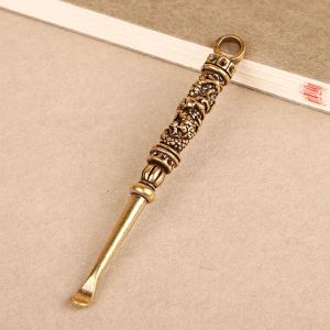 6 Chinese Style Wax dabber tools metal gold brass mini dab tool stick spoon earpick ear pick cleaner for tank cleaning dragon ZZ