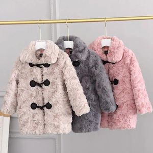 Jackets Kids for Girls Winter Faux Pur Coat Chicken Harm Boys Jacket Protone à prova de vento Longo Parka Casacos de roupas para crianças