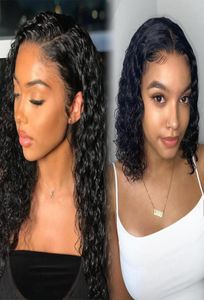 Deep Wic Wig Human Hair Wigs Curly Short Bob Brob Brazilian для чернокожих женщин HD Full Froadal Water Wave Wet и Wavy Front Wig1400922