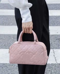Ny designer väska kaviar bowling väskor handväska lyx Boston mode medeltida avslappnad koppling rosa gul