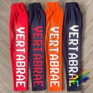 Calça masculina vermelha azul laranja vertabrae calça de moletom homem homem jogador suor tery calça