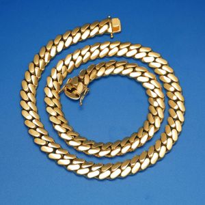 Partihandel Choker 18K Gold Chunky Gold Link Chain 24K Gold Cuban Miami Chain 22mm Miami Cuban Chain Necklace