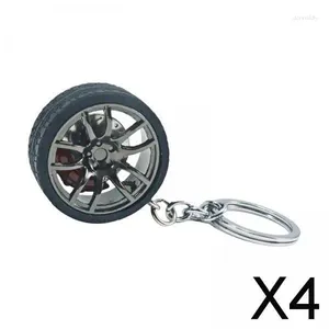 Keychains 2-4 Pack Mini Cute Tire Keyring Kreative Automobilteile Modellschlüsselketten