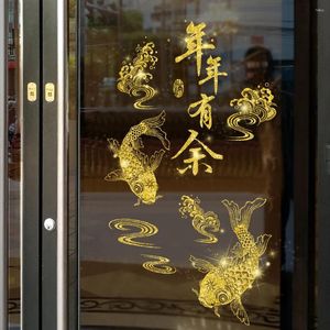 Fönsterklistermärken 1 st 45 60 cm kinesisk vårfestival Happy Year väggdekorativa dekaler för butiksglasögon dekoration