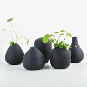 Vaser modern minimalistisk borstad svart keramisk vas toalett torr blommig doft set inomhus sovrum flaska grossist