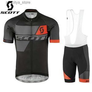 Set di maglia ciclistica Scott Cylersey Set Compte Summer Clothing Man Maillot Laser Laser Cut Mtb Mens Shorts Shorts Sports Corso Sports Wear Pro L48