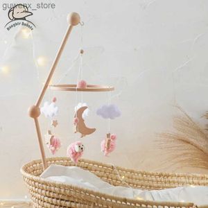 Mobils# Baby Rattle Toy 0-12 mesi in legno Mobile Music Box Music Box Bed Crochet Cell Hanging Toys Bracket Infant Crib Toy Y240415Y240417Br5k