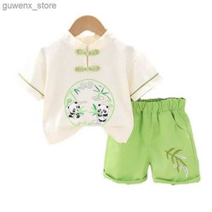 Clothing Sets New Summer Baby Girl Clothes Suit Children Boys Casual T-Shirt Shorts 2Pcs/Sets Kids Outfits Toddler Costume Infant Tracksuits Y240415Y240417ZUY6