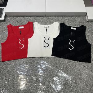 Jacquard Letter Knits Vest Women T Shirt Summer Crop Tank Designer Tops Sleeveless Sports Vests