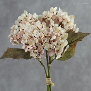 Dekorativa blommor 3 datorer/parti 3D-tryckning Torkad utseende hortensia Artificielle Artificial Home Decor Wedding Decoration Flores Artificiales