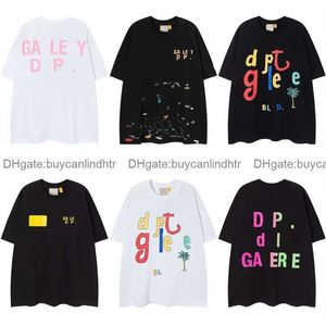 Galler Classic Letter Print T-shirt Double Galze Algodão Manga curta Unissex Fashion Streetwear Bad Boy Clothing Deption