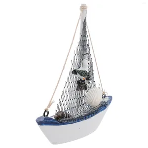 Vasen Esstisch Mittelstücke Segelmodell Mittelmeer Segelboot Handwerk Figur Dekor Statuette Schiff Ornament Seaside