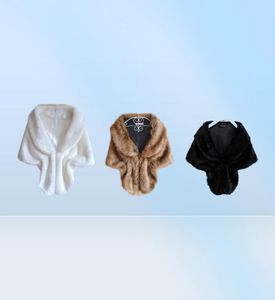 Women Lady Bolero rycka Cape Black White Brown Stylish Plux Faux Fur Shawl Wrap Bridal Wedding Jacket Gilet Stole Waistcoat6657552966671