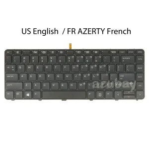 Tangentbord US French Azerty Backbelyst tangentbord för HP Probook 430 G3 G4, 440 G3 G4 446 G3 Laptop 826368001 811861001 830325001 935425001