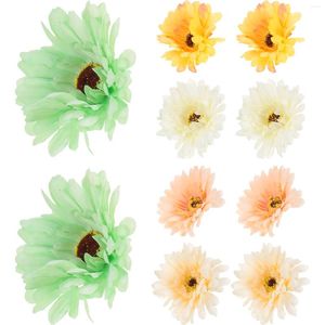 Decorative Flowers 10 Pcs Autumn Gerbera Artificial African Daisy Heads Headdress DIY Sunflower Decor Fake Crafts Silk Daisies Seaside