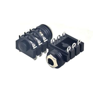 Kablar 12st 1/4 6,35 mm Stereo Jack Socket Ingång eller utgång Jack Guitar Effects Pedal Parts (gratis frakt)