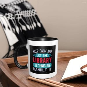 Mugs Library Technician Coffee Kids One Size White Ceramic Table Essentials