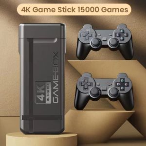 GamePads K9 4K Video Game Stick HD Gamebox med 2,4 g trådlös joystick controller byggd 15000 spel för PS1/FC/GBA