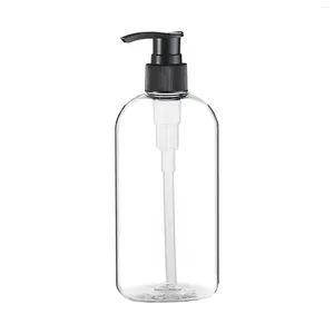Garrafas de armazenamento dispensador de bomba de plástico vazio 16oz/500 ml portátil cilindro transparente de shampoo loção para garrafas de mão recicláveis recicláveis