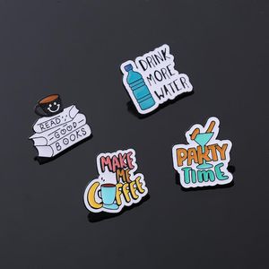 coffee quotes badge Cute Anime Movies Games Hard Enamel Pins Collect Cartoon Brooch Backpack Hat Bag Collar Lapel Badges